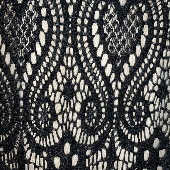 Almost Famous Black Midi Dress with Tan Silk slip - Picture 3 of 6